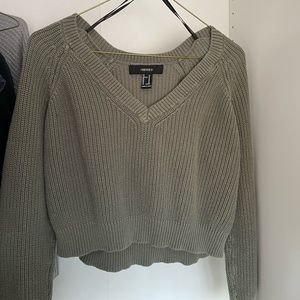 Cropped knit sweater